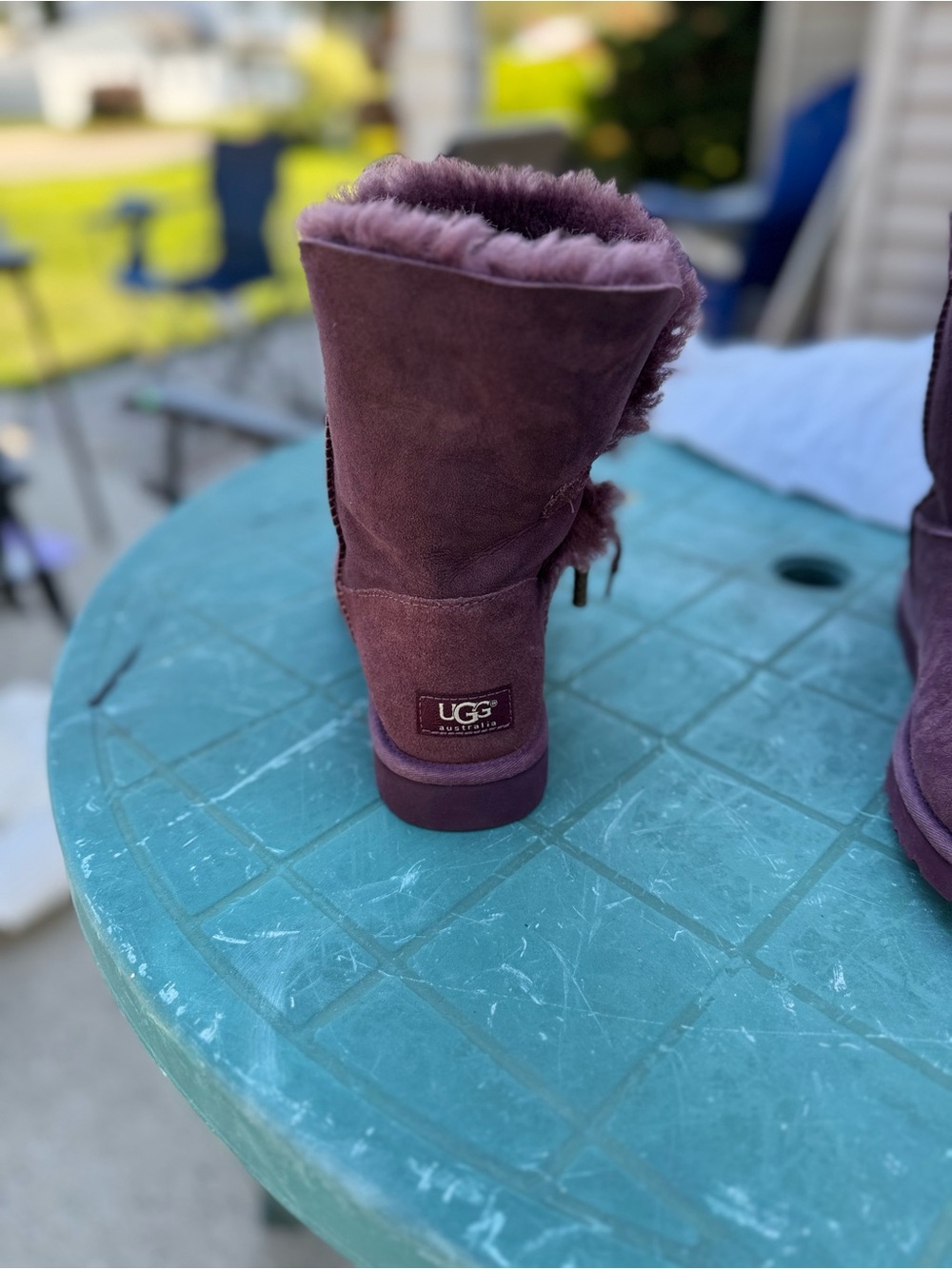 Women’s UGG Azalea charm boots in plum - Picture 7 of 12